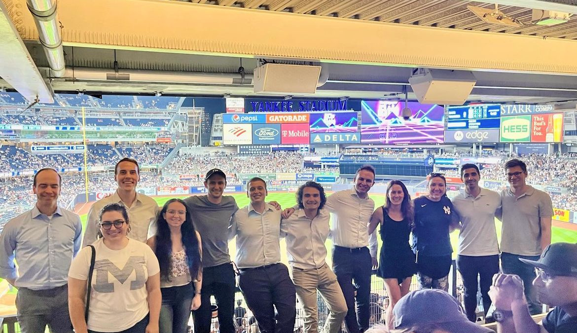 Davis Polk Summer associates at a Yankees game